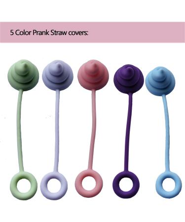 Tbecor Silicone Straw Cover Tips Compatible with Stanley Cups Dust Proof Straw Caps for 40 oz Tumbler and Water Bottles Reusable Straw Tips Lids (Prank Faeces) - Buy Online on GoSupps.com