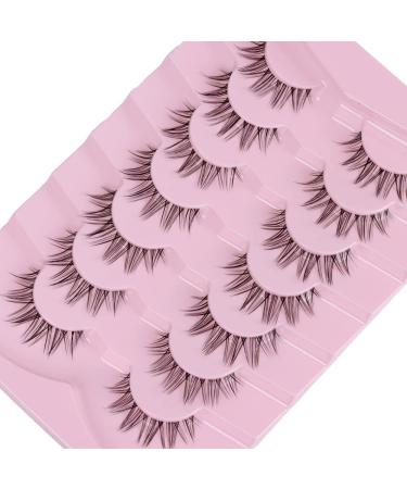 DSLONG Cat Eye Lashes - 12mm Fluffy Wispy Short Fake Eyelashes - 7 Pairs Fox Eye Natural Lashes - Buy Online on GoSupps.com