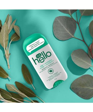 Hello Sage + Eucalyptus Natural Deodorant with Shea Butter Aluminum Free Parabens Free 73g Sage + Eucalyptus 73 g (Pack of 1) - Buy Online on GoSupps.com