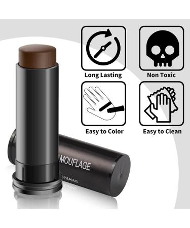 Kaely 3Pcs Eye Black Face Paint Stick for Outdoor Sports - Black, Brown & Green Camo Body Paint Kit - Halloween Party Clown Makeup Set - 3 Count - Buy Online on GoSupps.com