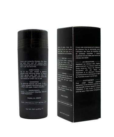 CROWN Hair Fibers for Thinning Hair - Dark Brown 0.87oz/25g Bottle | Natural Keratin Hair Loss Concealer for Men & Women - Buy Online on GoSupps.com