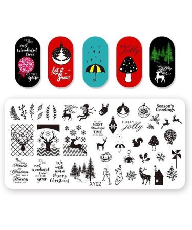 6-Piece Nail Art Stamping Plates Set - Christmas Tree Deer Snowflake Designs | Mwoot International Shipping - Buy Online on GoSupps.com
