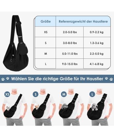 Slowton Dog Carrier Bag - Adjustable Padded Shoulder Strap Front Bag for Dogs (Black M) - Ideal for Outdoor Walks & Excursions (2.2-5kg) - Buy Online on GoSupps.com