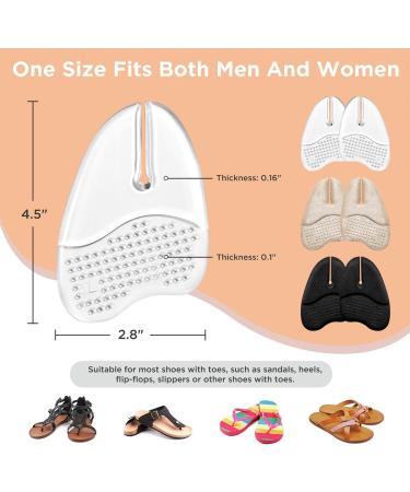 Buy Gel Metatarsal Pads for Flip-Flops | Ball of Foot Cushions for Thong Sandals | Comfortable Forefoot Relief Insoles for Men & Women - 2 Pairs (Clear - Buy Online on GoSupps.com