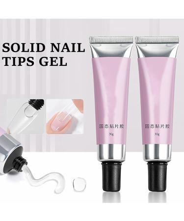  Bmdjdq Press On Nail Glue Solid Gel Nail Glue | Strong Nail Gel Glue Strong UV Nail Adhesive Long Lasting Clear Glue for Nail Extensions False Nails - Buy Online on GoSupps.com