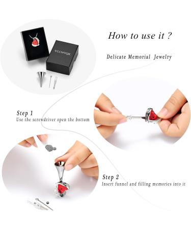 VCCWYQK Cremation Jewelry Crystal Heart Necklace for Ashes Urn Necklace Keepsake for Urn for Memorial Jewelry Red - Buy Online on GoSupps.com