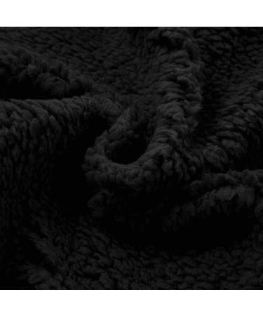 Hanxiulin Women's Oversized Fleece Hoodie Coat - Warm Reversible Plush Jacket for Winter Outdoor | Black - Buy Online on GoSupps.com