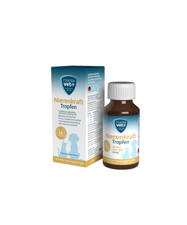Marsavet Renal Strength Drops - Food Supplement Promoting Renal Function - 100 ML. Natural Support for Renal and Urinary Function in Dogs Cats Rodents and Birds.