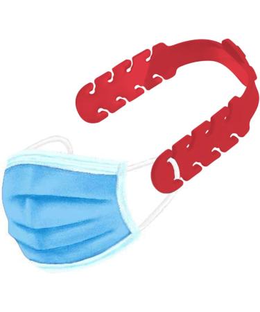 TBOC Adjustable Mask Extension - 5 Pack Red Silicone Ear Hooks for Comfort & Pain Relief - Adjustable Rubber Band Extender for Face Masks - Buy Online on GoSupps.com