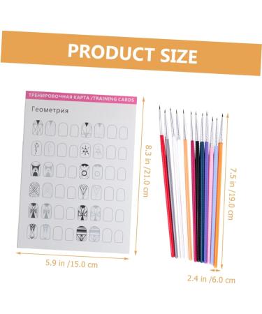 Housoutil 1 Set Manicure Exercise Book Nail Art Liner Nail Manicure Kit Nail Art Pen Nail Practice Liner Pen Nail Art Practice Kit Nail Kit Nail Detail Pen Training Card Wooden - Buy Online on GoSupps.com