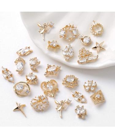 22 Pieces of 3D luxury clear shining zircon alloy nail art decoration charming fashion DIY unique nail art works - Buy Online on GoSupps.com
