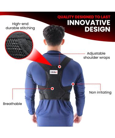 Comfortable Posture Support & Back Corrector Brace Pain Relief for Shoulders Chest Lumbar & Spine Fully Adjustable Unisex Design All-Day Breathable Wear - Buy Online on GoSupps.com