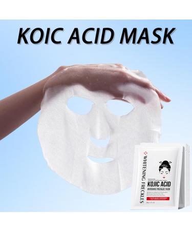 Kojic Acid Face Masks Face Masks Skincare with Kojic Acid Hyaluronic Acid Nicotinamide Brightening Firming Anti Aging Sheet Mask Evens Tone Moisturize Soothe Gift Set for Women - Buy Online on GoSupps.com