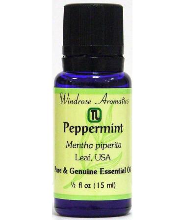 Peppermint (USA) Mentha Piperita Essential Oil (1/2oz) Peppermint 0.5 Fl Oz (Pack of 1)