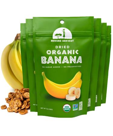 Mavuno Harvest Dried Banana Chips Fruit Snacks | Organic Dried Banana | Healthy Snacks for Kids & Adults | Unsweetened Banana Chips | Gluten Free Snack | Vegan, Non GMO, Direct Trade | 2 Oz, Pack of 6 Banana 2 Ounce (Pac