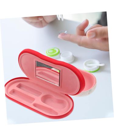 Buy BUIFULSIC Double-Latin Contact Lens Case & Solution - Hard Shell Travel Accessory | Red 16.5x7x5.5cm - Sensitive Contact Holder - Buy Online on GoSupps.com