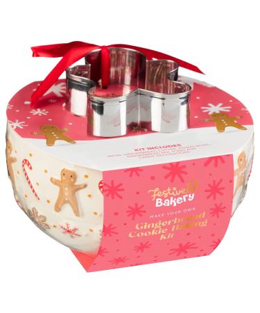 Gingerbread Cookie Baking Kit 210g - Include - Metal Gingerbread Cutter - Mixing Bowl - Gingerbread Mix - Icing & Candy Decorations - A Delicious Christmas Treat For FAmily And Friends
