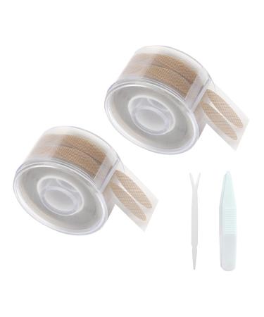 Invisible Eyelid Lifter Strips Kit Double Eye Lid Lifters Tape Self-Adhesive Invisible Double Eyelid Hooded Droopy Eyelid Lifter with Fork Rods and Tweezers (Grid Type L)