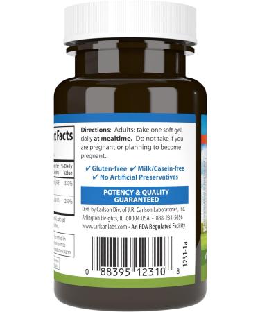 Carlson - A & D 10000 IU (3000 mcg RAE) Vitamin A 2000 IU (50 mcg) Vitamin D Vision Support Skin Health 100 Softgels 100 Count (Pack of 1) - Buy Online on GoSupps.com