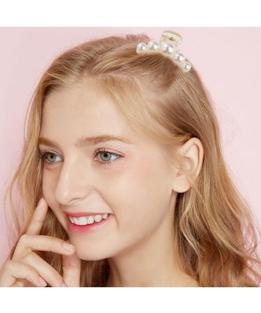 5Pcs Non-Slip Pearl Hair Clips for Women - Strong Plastic Hair Claw Clips for Thick & Fine Hair - Buy Online on GoSupps.com