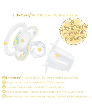 LittleForBig Large Shield Pacifier II - Adult Size Baby Giraffe Pattern Yellow | Shop Internationally - Buy Online on GoSupps.com