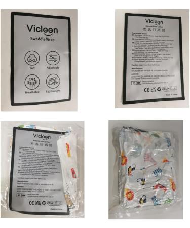 Vicloon Baby Swaddle Wraps 2 pcs | 0-3 Months | 100% Organic Cotton | Breathable Fabric | Unisex White Swaddle Blanket - Buy Online on GoSupps.com