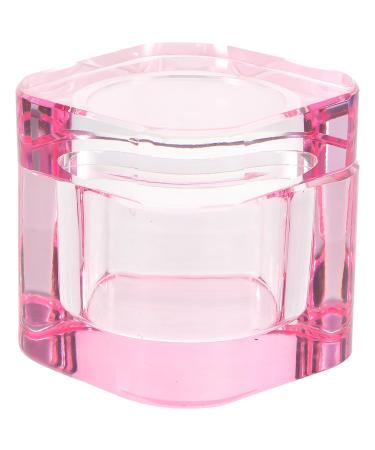 Beaupretty Crystal Glass Nail Art Dappen Dish Acrylic Nail Liquid Powder Bowl Monomer Holder with Lid Manicure Nail Art Tools Pink
