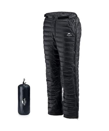 Naturehike Winter Thick Down Pants Snow Skiing Thermal Heat Hot Outdoor Windproof Down Trousers M Black M