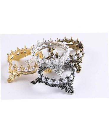 Elegant Crown Pen Holder with Pearl Nails Art Design | DIY Manicure Brush Stand for Nail Sculpture & Drawing - Gold - Buy Online on GoSupps.com