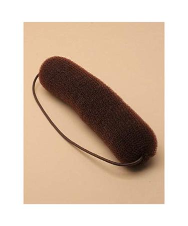 Hair Bun Maker Shaper Hollywood Bump Up Sponge Style Roll on Elastic Styling Hair Women Accessories Twist Vintage Headbands (Brown)