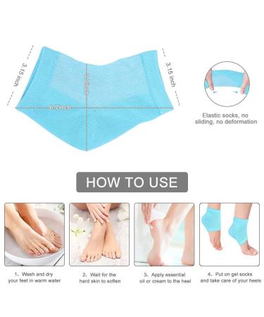 3 Pairs Gel Socks for Heel Protection & Moisturizing | Silicone Heel Spur Bandage for Dry Cracked Feet - Buy Online on GoSupps.com