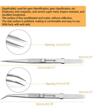 Byutfa Stainless Steel Jewelry Tweezers - Straight & Curved Lace Multi-Purpose Tool for Gems & Diamonds - Buy Online on GoSupps.com