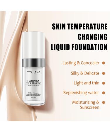TLM Colour Changing Liquid Foundation - Wrinkle Hiding BB Cream & Concealer Moisturizing Fluid for All Skin Tones SPF15 (30ml) - International Shipping Available - Buy Online on GoSupps.com