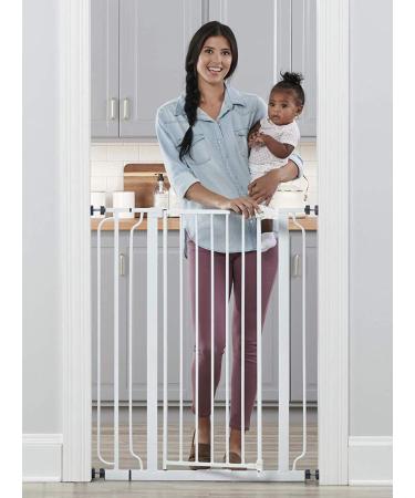Regalo Easy Step 36" Extra Tall Walk Thru Baby Gate, Includes 4-Inch Extension Kit, 4 Pack of Pressure Mount Kit and 4 Pack Wall Cups and Mounting Kit, Pack of 1 White