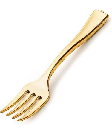 80 Count Plastic Mini Gold Tasting Forks - Perfect for Appetizers, Desserts, and Cocktails - Posh Setting Gold Forks (4 inch) - Buy Online on GoSupps.com