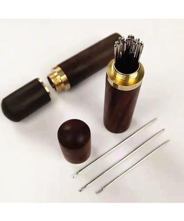 YAWALL Self Threading Needles - 24 Pieces with Wood Needle Case, Dark Brown - Buy Online on GoSupps.com