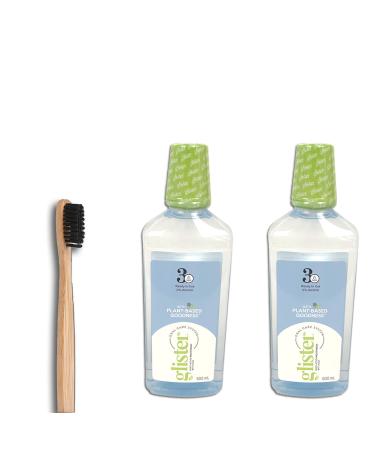 Genussleben set of 2x Glister mouthwash 500ml and 1x Genussleben bamboo toothbrush - Buy Online on GoSupps.com