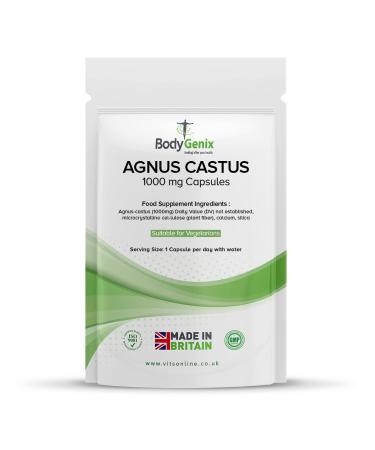 AGNUS CASTUS 1000mg Capsules REGULATE HORMONES NATURAL HRT vegetarian (60)