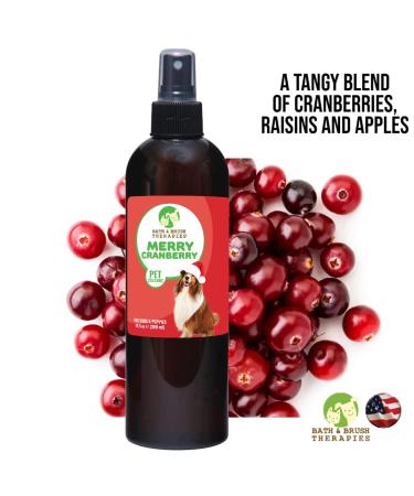 Bath & Brush Therapies Merry Cranberry Pet Cologne 12.5 oz | Long-Lasting Odor Eliminator for Dogs | Cruelty-Free, Paraben-Free, Biodegradable | Made in USA - Buy Online on GoSupps.com