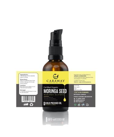 CARAWAY Organic Moringa Oil - Cold Pressed 50ml | Nourish Skin Face & Hair | Pure Indian Moringa Seed Oil - Buy Online on GoSupps.com