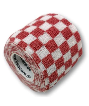 Lisacare combined self -adhesive - 2 rolls 5cm wide - adhesive bandages for pets & horses - cohesive self -adhering elastic - huge color & motif selection (caro red) Karo red 2 -Set