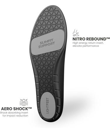 Lightfeet Slimfit Support Insoles | Optimal Comfort & Fit for Slim-Fit Shoes | Designed by Aussie Podiatrists | Enhanced Muscle Efficiency | Reduce Joint Stress & Impact | Sizes M 8-9 / W 9-10 - Buy Online on GoSupps.com
