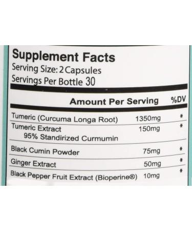 Pure Halal Turmeric Curcumin with Black Seed Powder 150mg - 60 Capsules - Buy Online on GoSupps.com