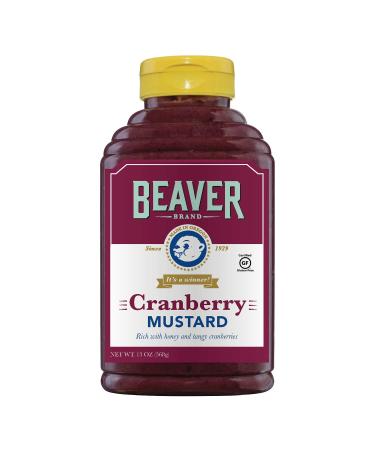 Beaver Cranberry Mustard, 13 Ounce Squeeze Bottle Cranberry 13 Ounce (Pack of 1)