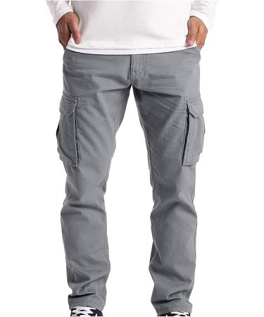 Shop Haiorziyou Men's Cargo Pants - 3XL Stretch Casual Cotton Trekking Activewear - Loose Fit in Gray - Buy Online on GoSupps.com