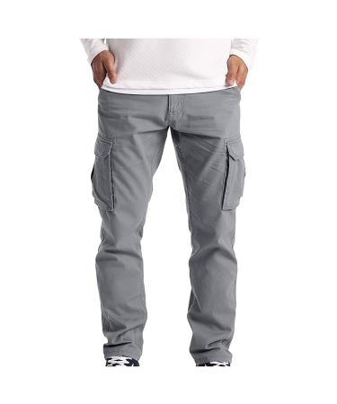 Haiorziyou pants men cargo stretch cargo pose men 3xl large size cargo pants casual cotton cotton pants single -color loose trekking pants lounge pants fitness pants Activewear rain pants bike xxl gray