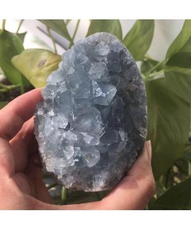 Home Decoration Natural Celestite geode Quartz Cluster Crystal Specimen Stones Crystal (Color : 515g)