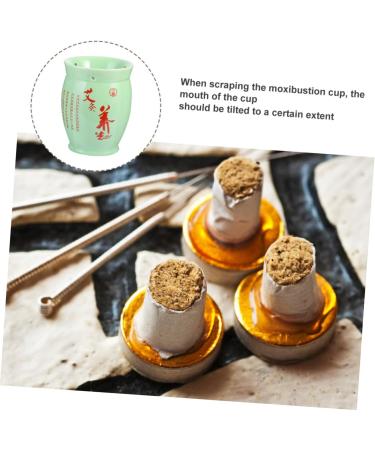 Moxibustion Scratch Cups - JECOMPRIS 2 Pack Ceramic Moxa Stick Holders for Massage - Green Moxa Burner Box 9.5x7.3cm - Buy Online on GoSupps.com