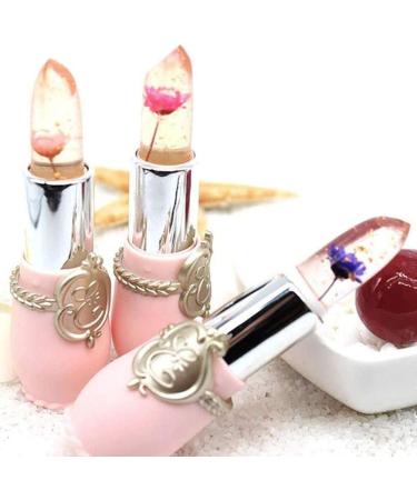  ZJchao transparent color changing balm lipstick jelly with flower long lasting changing lip balm color changing lipstick moisturizing transparent crystal gelatin - Buy Online on GoSupps.com