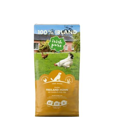Irish pure dry food adult |12kg |Free-edge chicken with Kelp algae & vegetables |High meat content |Cereal -free |Sensitive |Dog dry food |Dog food for all breeds chicken 12 kg (1 Pack)
